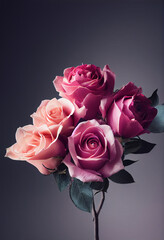 Beautiful Roses for valentine or romantic event background and artwork created by generative ai