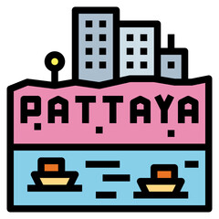 pattaya filled outline icon style