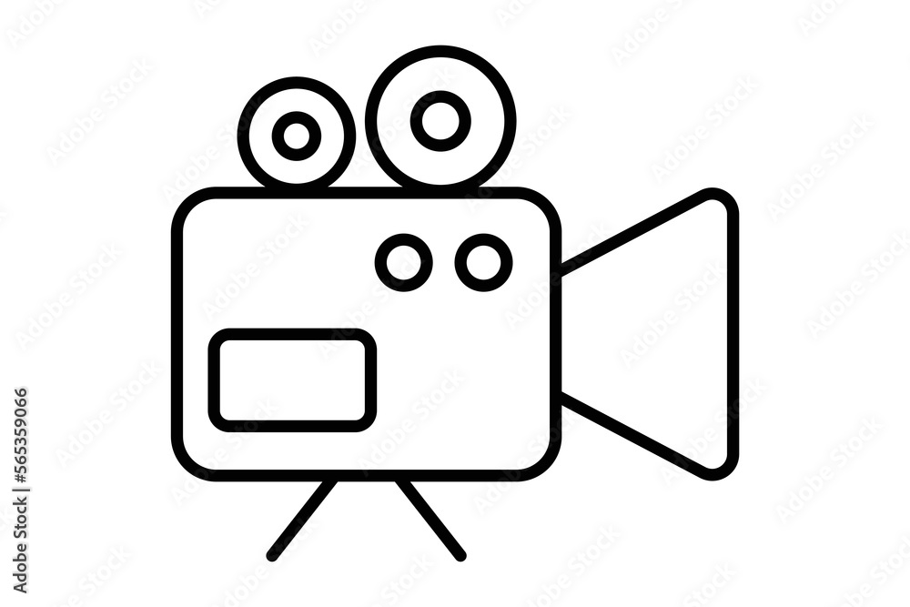 Poster camera video icon illustration. icon related to multimedia. line icon style. simple vector design ed