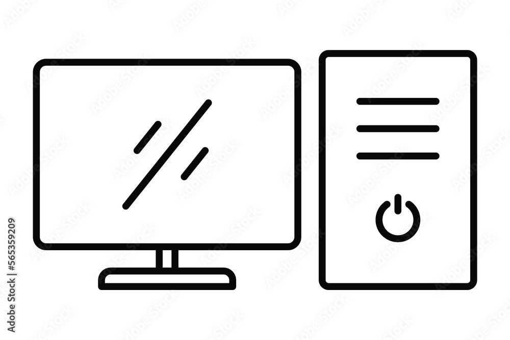 Poster computer icon illustration. icon related to multimedia. line icon style. simple vector design editab