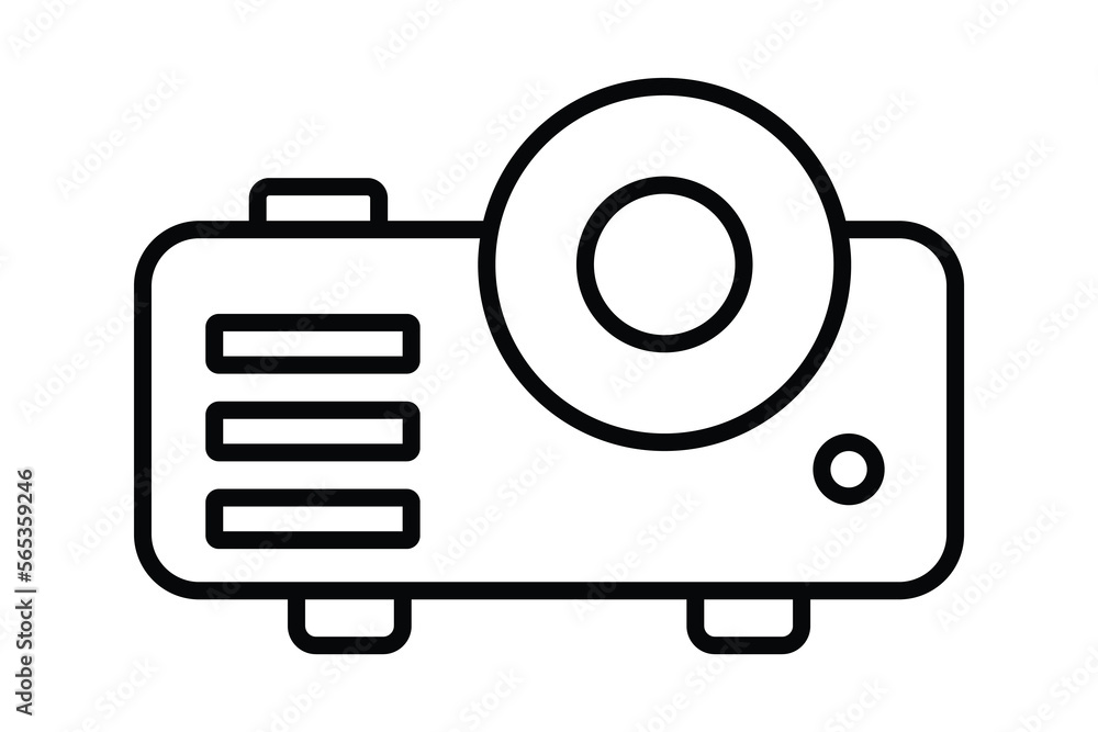 Poster projector icon illustration. icon related to multimedia. line icon style. simple vector design edita