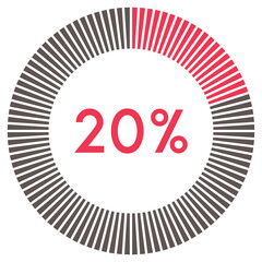 20 percent,circle shape percentage diagram symbol,transparent background.