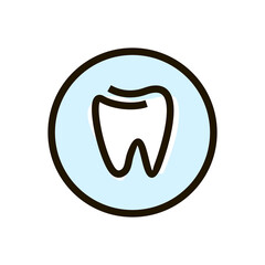 Tooth circle logo. International Dentist Day.