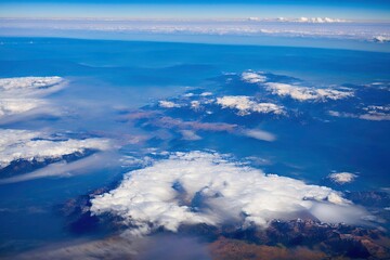 Illustration photo of above the clouds looking down to earth