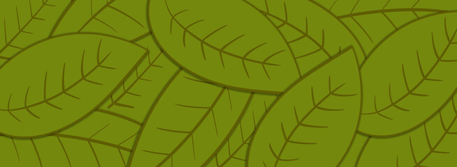 Fototapeta premium Leaves Green Big Texture Horizontal