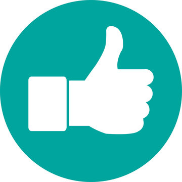 Thumps up like icon. Like icon Flat design.