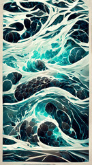 Water ripple environment particle effect map illustration Generative AI Content by Midjourney