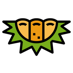 durian filled outline icon style