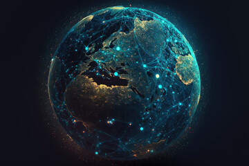 World global network concept. Generative AI