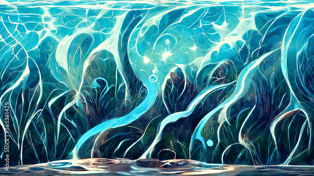 Aufkleber water magic environment particle renderings illustration generative ai content by midjourney