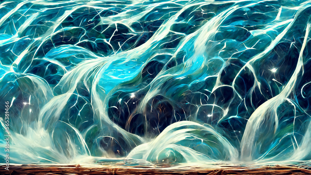 Aufkleber water magic environment particle renderings illustration generative ai content by midjourney