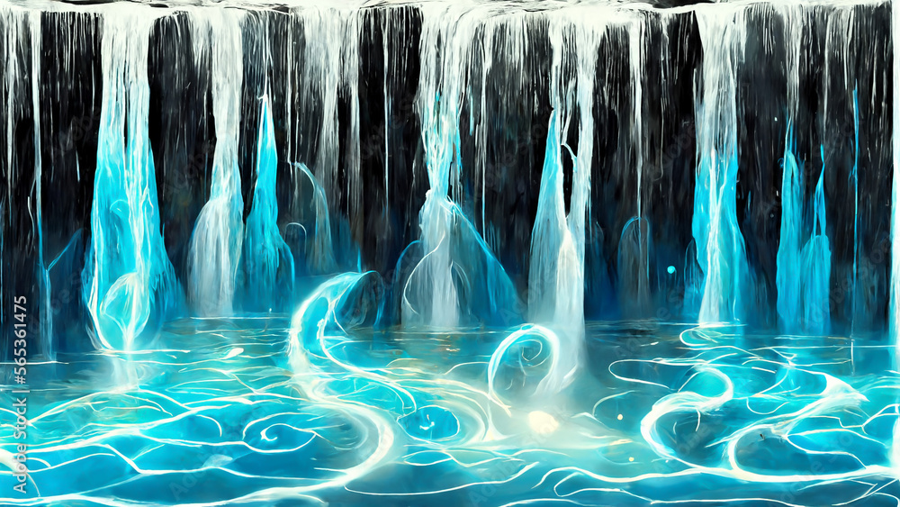 Poster water magic environment particle renderings illustration generative ai content by midjourney