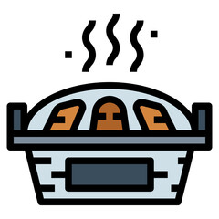 Thai barbecue filled outline icon style