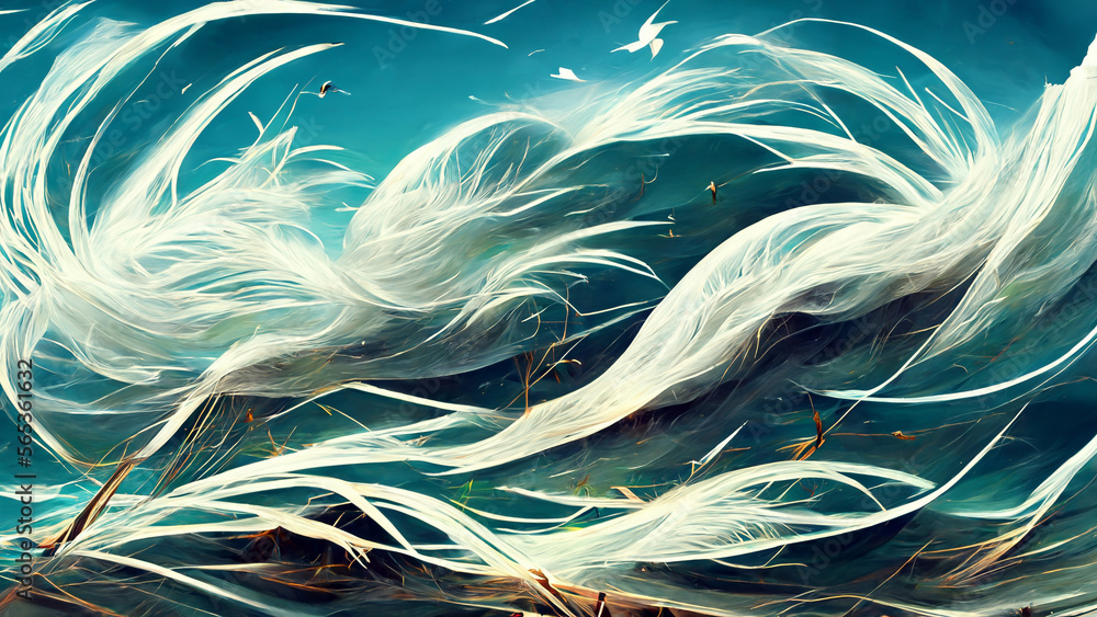 Poster wind magic concept design renderings illustration generative ai content by midjourney