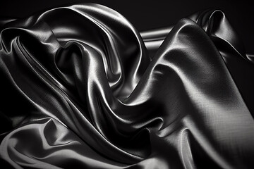 Shining Black Fabric Foil Texture Perfect for Edgy and Modern Designs create with Generative AI