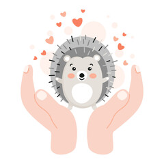 National Hedgehog Day. Design for banner, poster, for printing on t-shirts, cards and other items