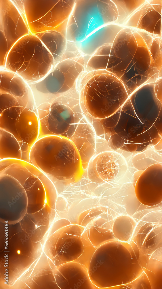 Poster particle cell photosphere stacking background image illustration generative ai content by midjourney