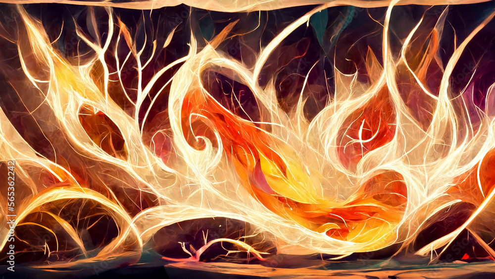 Poster flame particle entanglement design concept illustration generative ai content by midjourney