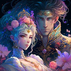 portrait of a princess and prince from a foreign country