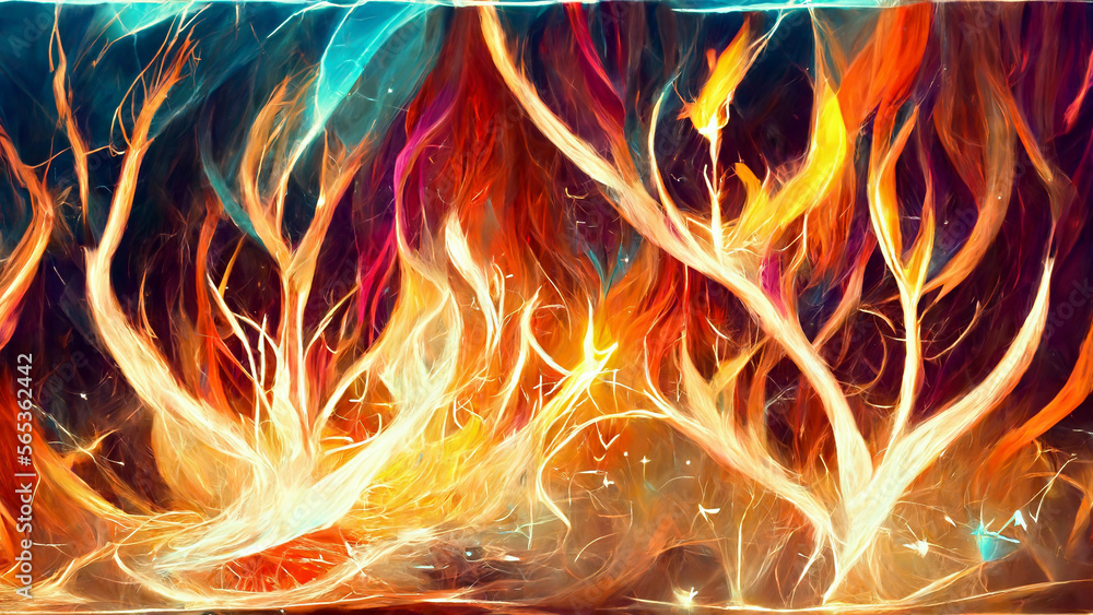 Aufkleber flame particle entanglement design concept illustration generative ai content by midjourney