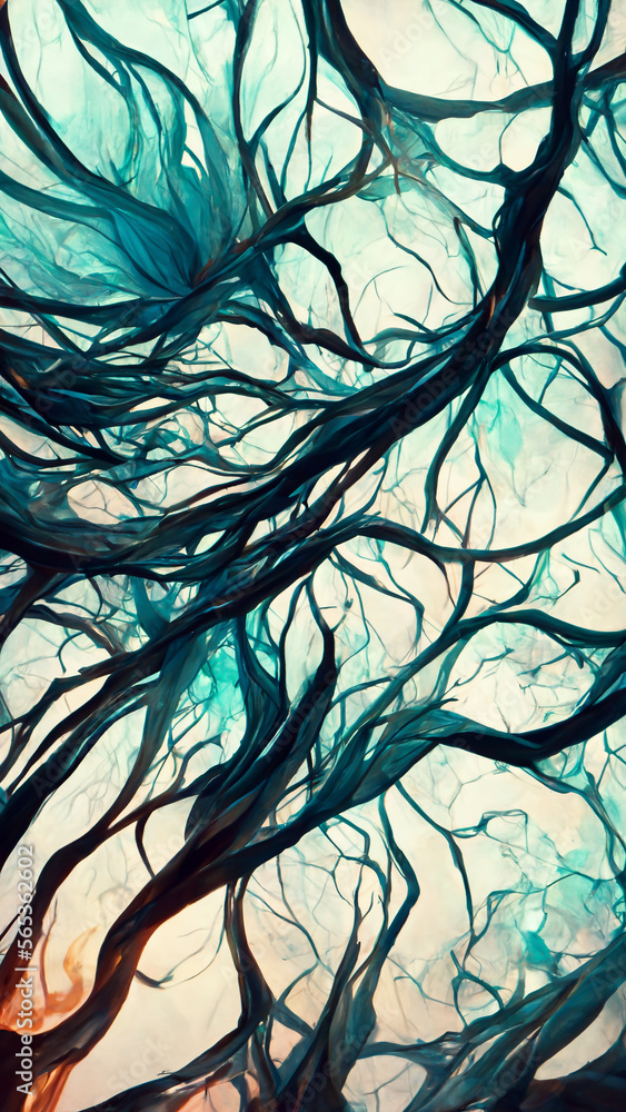 Poster water system magic neuron concept map illustration generative ai content by midjourney