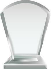 Transparent Blank Crystal Glass Trophy Award template