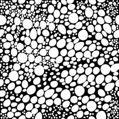 Black and white circles seamless pattern vector. Abstract dot pattern illustration.