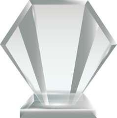 Transparent Blank Crystal Glass Trophy Award template