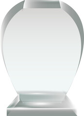 Transparent Blank Crystal Glass Trophy Award template