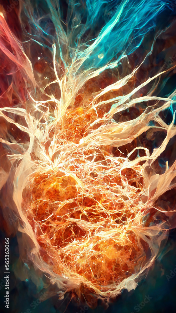 Poster magic particle neuron concept illustration illustration generative ai content by midjourney