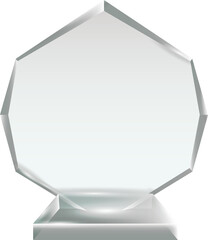 Transparent Blank Crystal Glass Trophy Award template