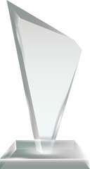 Transparent Blank Crystal Glass Trophy Award template