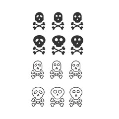 Crossbones icon. Pirate set emblem vector ilustration.
