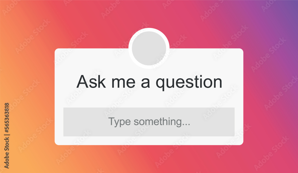 Poster ask me a question icon in flat style. faq vector illustration on isolated background. help button si