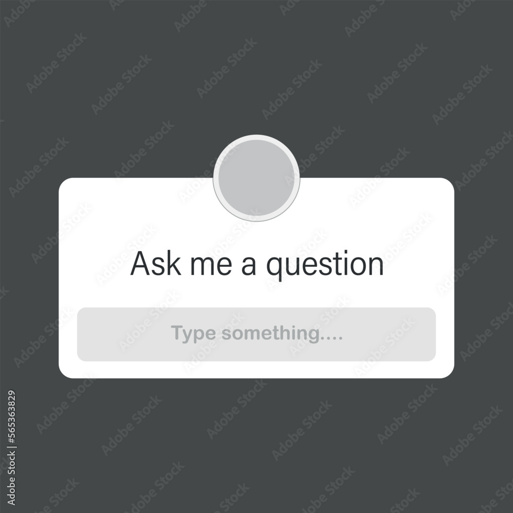 Poster ask me a question icon in flat style. faq vector illustration on isolated background. help button si