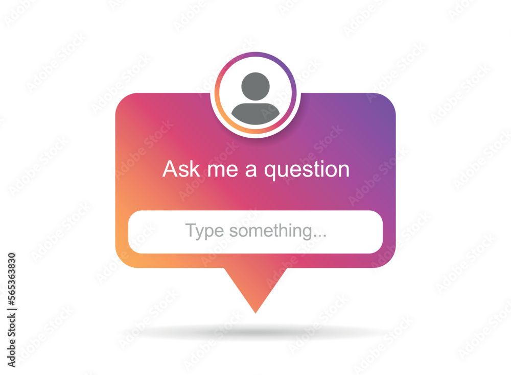 Aufkleber ask me a question icon in flat style. faq vector illustration on isolated background. help button si