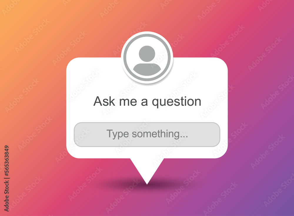Poster ask me a question icon in flat style. faq vector illustration on isolated background. help button si