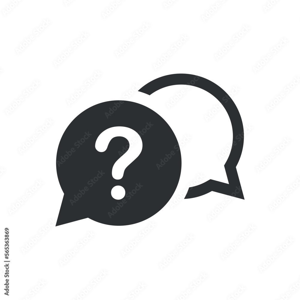 Poster question mark icon in flat style. faq vector illustration on isolated background. ask help sign busi