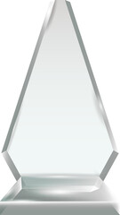 Transparent Blank Crystal Glass Trophy Award template