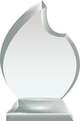 Transparent Blank Crystal Glass Trophy Award template