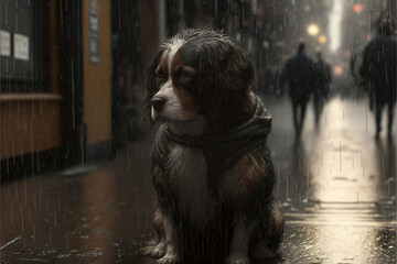 Aksaray Malaklisi in the rain, generative ai