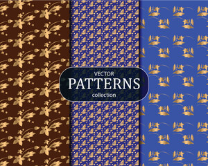 Vector geometric luxury pattern set Design