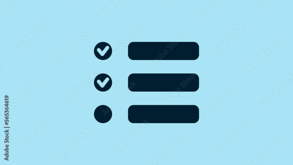 Poster blue task list icon isolated on blue background. control list symbol. survey poll or questionnaire f