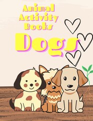 Fototapeta premium Dogs Book cover or gift card design