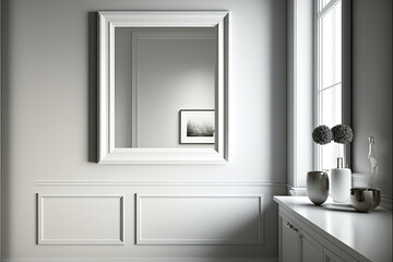 Naklejka na ściany i meble 3d modern bathroom, luxury, mockup frame, Made by AI,Artificial intelligence
