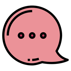 speech filled outline icon style