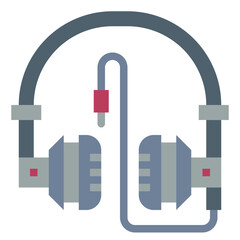 headphones flat icon style