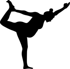 silhouette art of yoga poses prenatal pilates gym boll for pregnant women,vector illustration