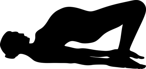 silhouette art of yoga poses prenatal pilates gym boll for pregnant women,vector illustration