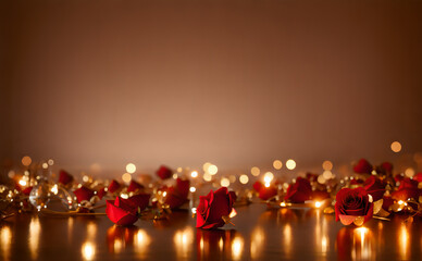 Roses among reflective lights